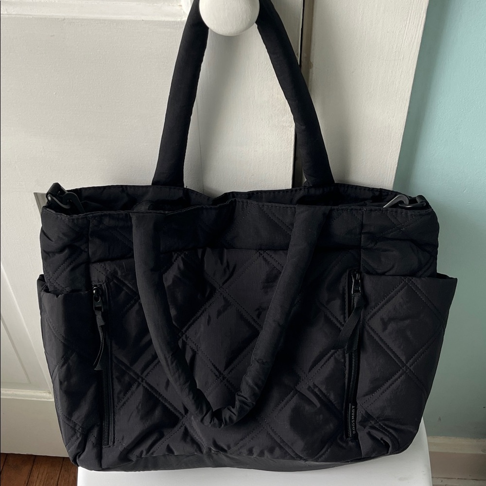 Like New BAGSMART Black Quilted Criss Cross Puffer Tote Shoulder Bag - Picture 9 of 11